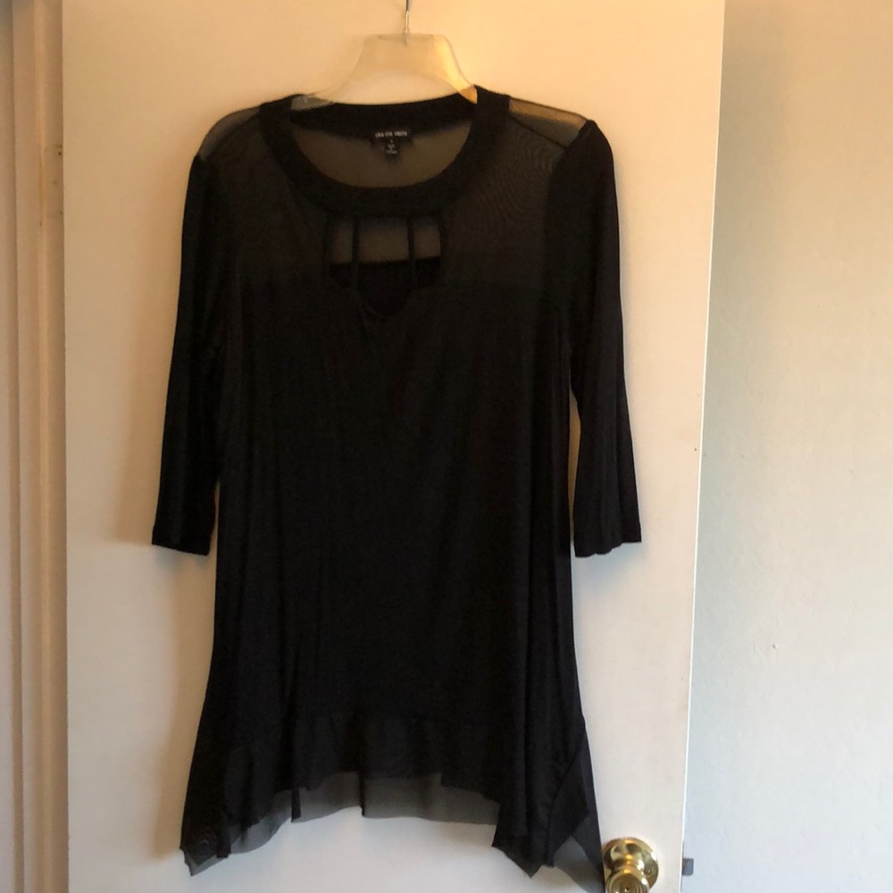 Flirty black top